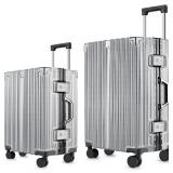 $250 Zipperless Luggage Set 20/26in PC+Aluminum