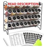 SWOMMOLY Spice Rack Organizer with 36 Jars Set