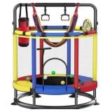 $120 Kids Trampoline 440lbs, Anti-Rollover Rails