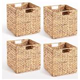 10.5x10.5in Foldable Wicker Baskets, Set of 4