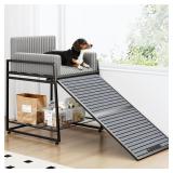$105 Pet Stairs Ramp with Seat, Storage, 110 lbs