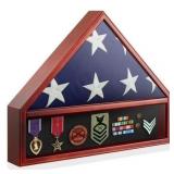 Needs Repair Military Medal & Flag Shadow Box