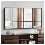 $130 Rectangle Window Mirror, 30x55, Black Frame