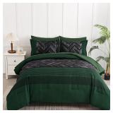 Luxudecor Emerald Green Comforter Set 7pc