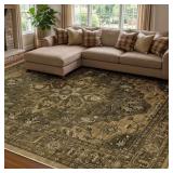 $140 Area Rugs 8x10 Clean Floral Medallion Brown