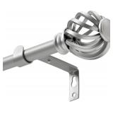 Luvenia Silver Adjustable Curtain Rod, 30 72'
