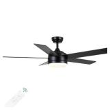 $110 YUHAO 52 Inch Black Ceiling Fan w/ Remote