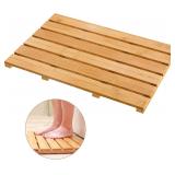 Bamfan Non-Slip Bamboo Bath Mat - Waterproof
