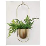 2 count Boho Gold Metal Plant Hanger Wall Planter
