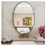 Oval Mirror 20x28 - Black Bathroom Mirror