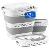 42L Collapsible Laundry Basket with Handles