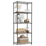 IZEUK 5-Tier Black Metal Shelves