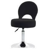Adjustable Vanity Stool Chair, 360  Black
