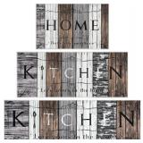 Farmhouse Kitchen Rugs Set, Cushioned 3pcs
