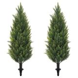 3FT Artificial Cedar Topiary Trees (Set of 2)