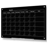 J&J Black Calendar Glass Whiteboard 35x23
