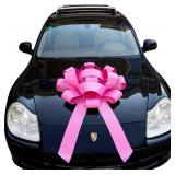 30' Giant Pink Car Bow with Magnetic Base