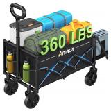 Foldable Wagon Cart, 360 lb, 2 Cup Holders