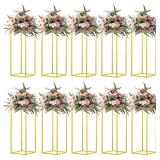 $110 23.6in 10pc Gold Vases Table Centerpieces