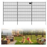 $140 10 Panels No Dig Fence with Gate, 40x25ft