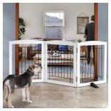 ZJSF Freestanding Dog Fence, 3 Panels, White
