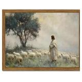 Jesus Leaves the 99 Sheep Wall Art Framed
