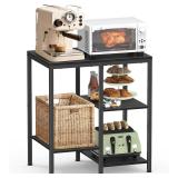 Coal-Black Kitchen microwave stand, 4-tier