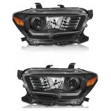 $116 Toyota Tacoma Headlights Black Housing