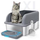 Stainless Steel Enclosed Cat Litter Box XL