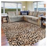 Leopard Print Area Rug, 5x7, Cheetah Gold
