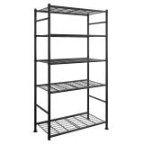 Storage Shelves: 5-Tier Metal Organizer, Black