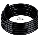 1' ID 50ft Black Vinyl Tubing, 2 Clamps