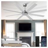 $130 Depuley 66' Ceiling Fan, DC, 6-Speed, Silver