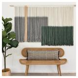 Macrame Wall Hanging Green Dip Dye Fiber Art