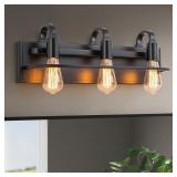 Matte Black Industrial Vanity Sconce (3-Light)