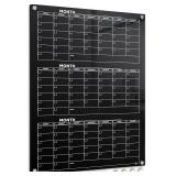 $176 Black Glass Whiteboard Calendar 34x46