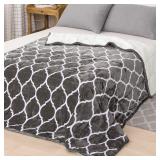 Queen-Sherpa Fleece Weighted Blanket, Gray
