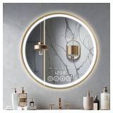 $160 24-Inch Wall Mirror with LED Lights, Gold