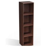 4Cube 4-Tier Storage Bookshelf, Dark Brown
