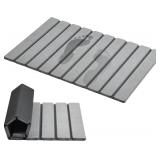 AWW Foldable Stone Bath Mat, Non-Slip Grey