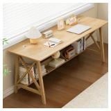 $225 Oak 63' Desk with Bookshelf (2-P)