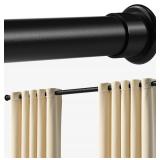 2 PACK Tension Curtain Rod 64-120in, Black