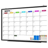 Magnetic Whiteboard Calendar 36'x24' with Tray