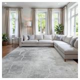 Area Rug 8x10 Machine Washable Gray Carpet