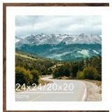 Wood 24x24 Picture Frame with 20x20 Mat, Brown