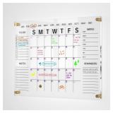Acrylic Wall Calendar with Dry Erase Surface