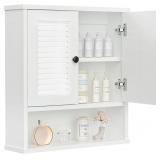 $128 WPC Wall Mounted Bathroom Cabinet, White
