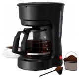 Black Coffee Maker with Warming Plate