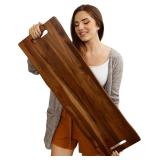 Acacia Serving Board with Handles, 36x12