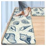 Navy Cushioned Anti-Fatigue Kitchen Mats Set 2